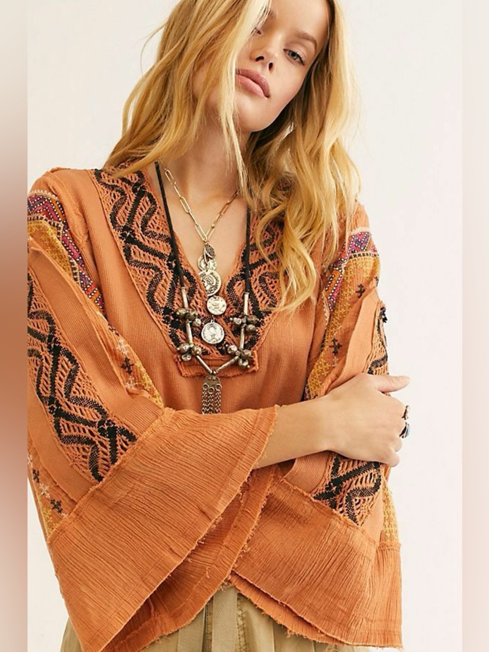 Free People Embroidered Sienna Top